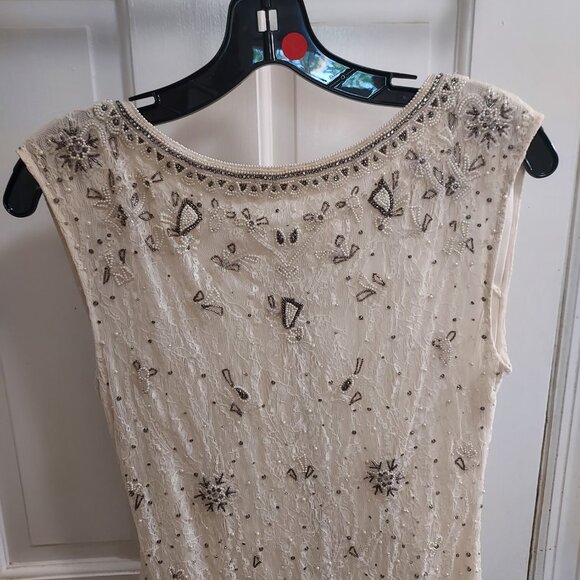 ALICE+OLIVIA CREAM WHITE PEARL BRIDAL WEDDING BEADED GOWN DRESS - Picture 2 of 12